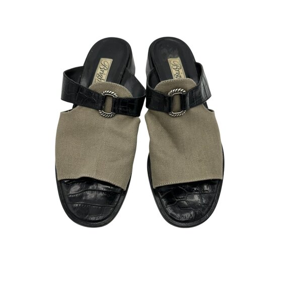 Brighton Slides Sandals Womens Size 9N‎ Leather Canvas Classic - Picture 1 of 7